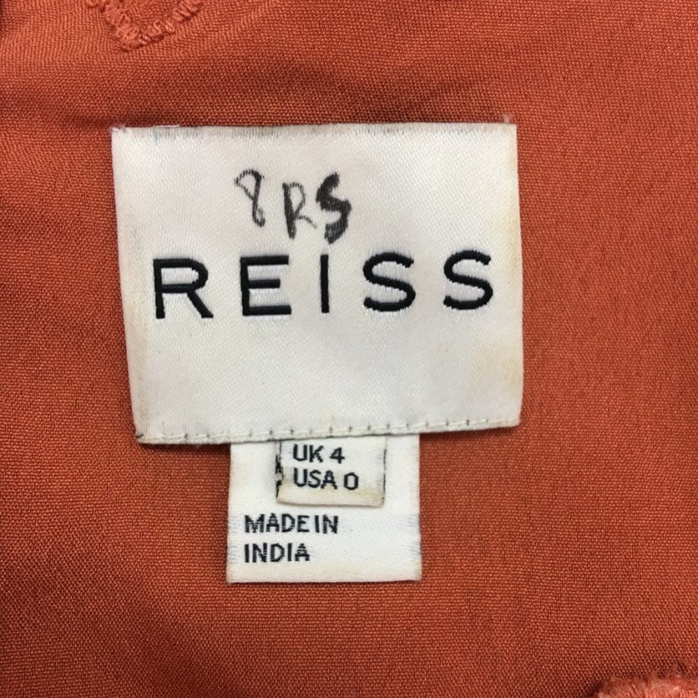 Reiss Women's Orange Square Neck Open Flare Lace Dress Size 0 Cocktail - Picture 14 of 16
